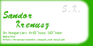 sandor krenusz business card